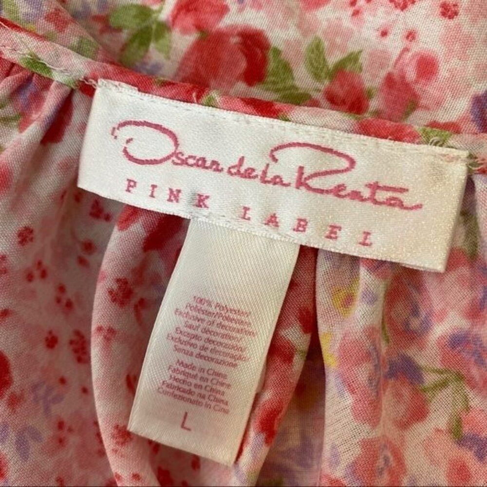 Oscar De La Renta Floral Camisole Sleep Top Size Large - Picture 4 of 6